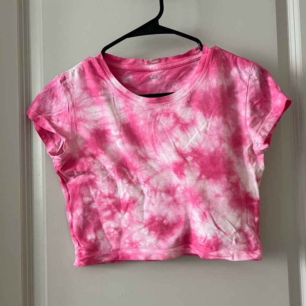 Sundown by Splendid - pink tie dye cropped shirt